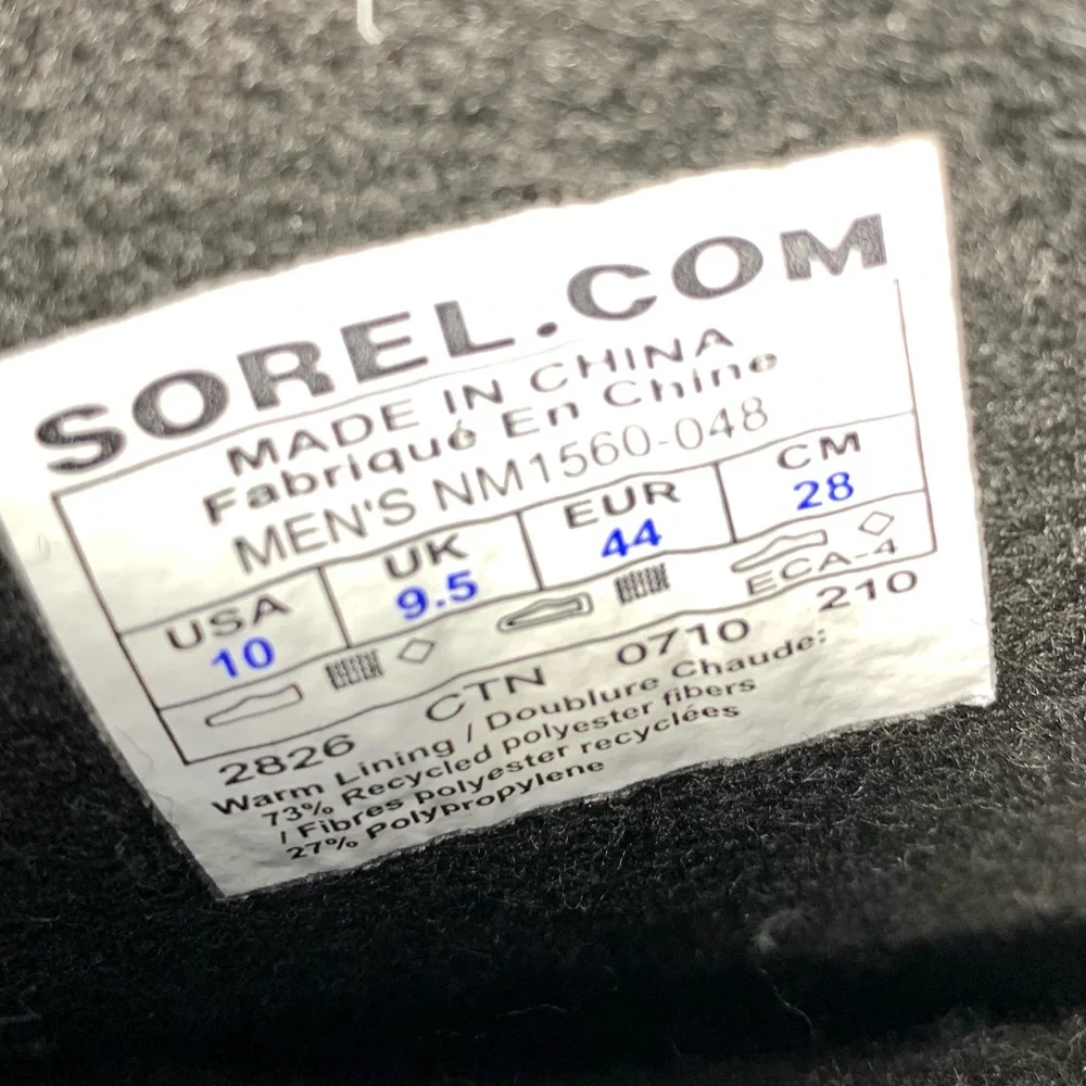 Sorel 1964 Premium CVS Gray Lace Up Waterproof Snow Boots 10/44 Mens Insulated